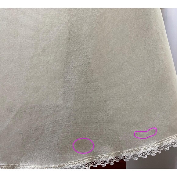 VTG Empire Waist Nightgown Maxi Slip Lingerie Lace Trim Sheer Romantic Boho - Picture 11 of 11